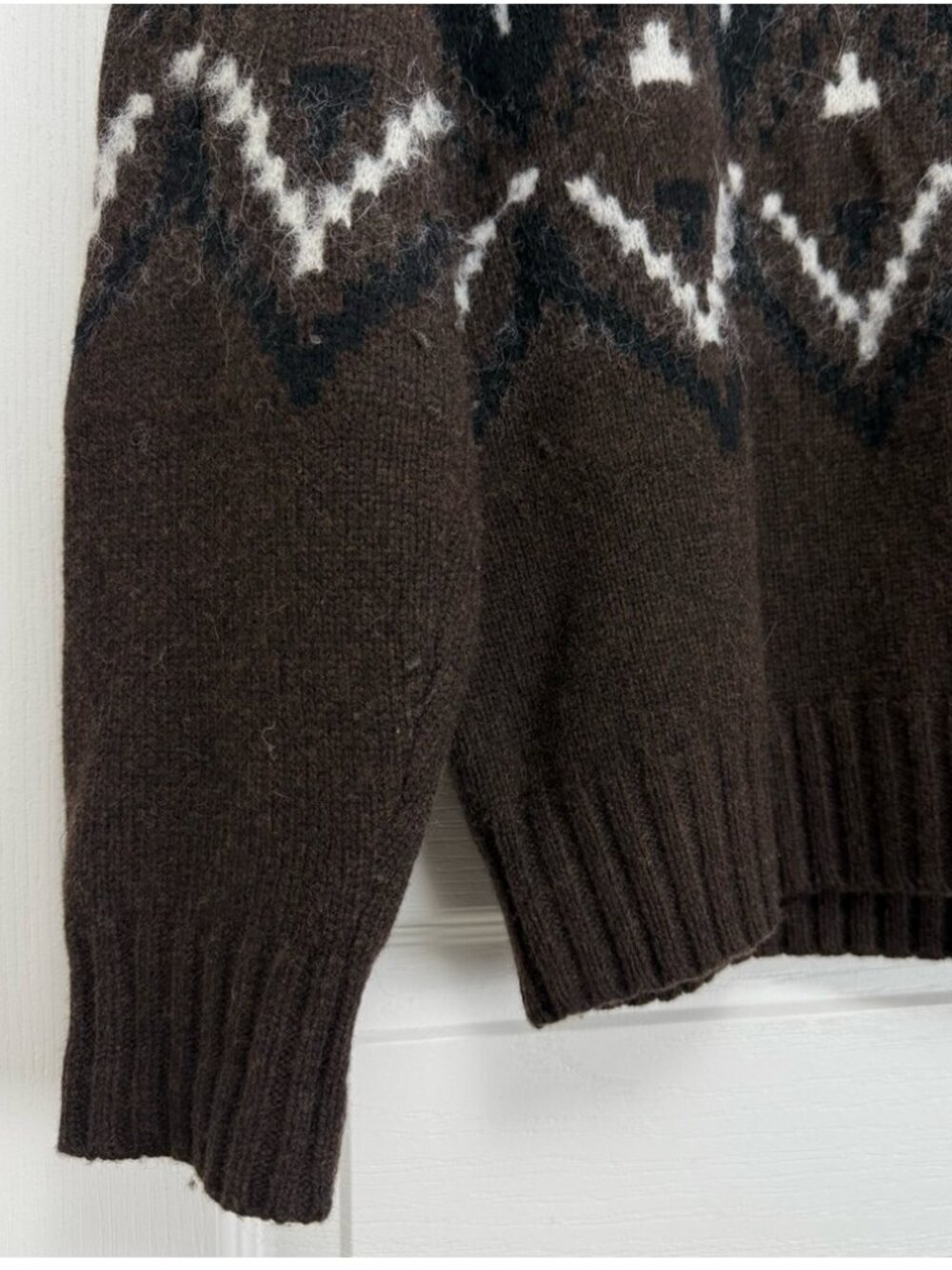 Banana Republic Como Fair Isle Sweater Men’s Size Medium Brown - Picture 6 of 9